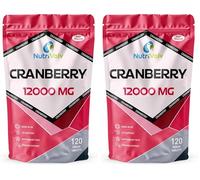 Cranberry 12,000mg Tablets - 120 Tablets Non-Alcoholic & Gluten-Free Antioxidant Syrup - Fights Urinary Tract Infections & Strengthens Your Immunity - Naturally Extracted Pure Cranberries (Pack of 2)