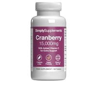 Cranberry 15,000mg Tablets | High Strength Cranberry Extract | Vegan & Vegetarian Friendly | Now with Vitamin C for Immune Support | 180 Tablets = Up to 2 Months' Supply | Manufactured in The UK