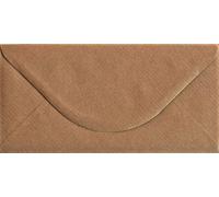 Cranberry 25 Pack DL Ribbed Textured Envelopes 110mm x 220mm Gummed 100gsm Eco-Friendly Natural Brown