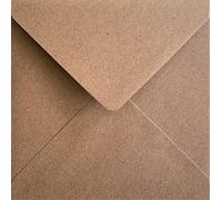 Cranberry 50 Pack 6.5 x 6.5 Kraft Envelopes 165mm x 165mm Square - Gummed 110gsm Eco-Friendly Natural Brown Fleck