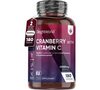 Cranberry Capsules High Strength 50000mg - 180 Vegan Capsules with Vitamin C