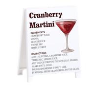 Cranberry Martini Christmas Bar Desk Decor Sign Winter Holiday Cocktail Table Decoration for Home Party Kitchen Countertop Display Christmas Gifts White Elephant Gifts