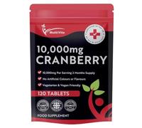 Cranberry Tablets 10,000mg 120 Vegan Tablets 2 Months Supply - High Strength Supplement for Women and Men Cranberry Extract for Urinary Tract Bladder and Kidney Support (not Capsules) UK Made GMO Free