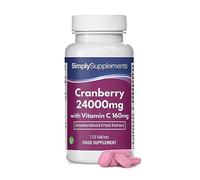 Cranberry Tablets 24,000mg | with Added Vitamin C | Supports Immune System & Collagen Formation | Vegan & Vegetarian Friendly | 120 Tablets = 2 Months’ Supply | Manufactured in The UK