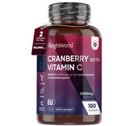 Cranberry with Vitamin C - 180Capsules - 50,000mg - Immune support & bone health