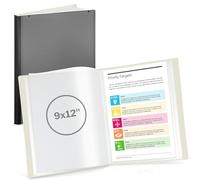 Dunwell 9x12 Presentation Book (Black), 24-Pocket Folder with Clear Plastic Sleeves, Displays 48 Pages of 9 x 12 or A4 Documents, Certificates, Kids Art, Keepsakes, Acid-Free Portfolio Binder