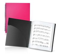 CRANBURY Sheet Music Folder 8.5x11 - Dual Use Music Holder (Pink), Store Inside 24 Protective Sleeves or Write on Exposed Pages Outside Sleeves, 8.5 x 11 Spiral Notebook Binder Organizer, Lay Flat