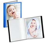 CRANBURY Small Picture Book for 4x6 Photos - (Blue, 2 Pack), 4 x6 Portfolio Binder, Customizable Cover, 24 Pages Hold 48 Pictures, Art Presentation Folder, Brag Book for Grandma, Kids 4x6 Photo Albums