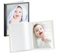 CRANBURY Small Picture Book for 5x7 Photos - (Black, 2 Pack), Art Portfolio Binder, Customizable Cover, 24 Pages Hold 48 Pictures, Art Presentation Folder for Kids Artwork, Mini 7 x 5 Photo Albums