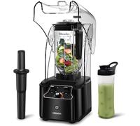 CRANDDI Quiet Commercial Blender with Soundproof Shield, 2200 Watt Professional Blenders for Kitchen with 80oz Jar and Self-Cleaning, High-Speed Blenders K90 Black