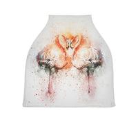 Crane Art Baby Car Seat Cover Canopy Stretchy Nursing Covers Breathable Windproof Winter Scarf for Infant Breastfeeding Boys Girls