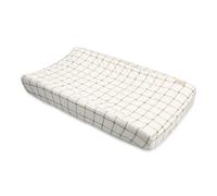 Crane Baby 100% Organic Cotton Change Pad Cover, Neutral Check Pattern for Boys, Girls, Unisex, Ultra-Soft GOTS Certified Cotton Cover, Perfect Registry Gift