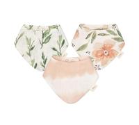Crane Baby Soft Muslin Baby Bib Set, Adjustable and Absorbent Bandana Style Bibs for Boys and Girls, Floral, 3 Piece, 18.5” x 9”
