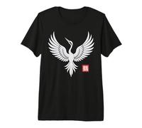 Crane Bird Japanese Minimal Art Kanji Premium T-Shirt