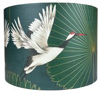 Crane Bird Lampshade for Ceiling Light or Table Lamp Gold Leaf Drum Lampshades Bedroom Accessories Home Decor