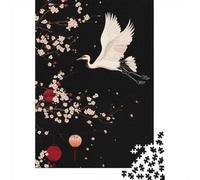 Crane Cherry Blossoms Jigsaw Puzzle 1000 Pieces, Animal Lover Activity, Family Friendly Puzzle Gift, 38x26cm/1000pcs
