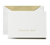 Crane & Co. Gold Hand Engraved Thank You Notes (CT1308),Pearl White