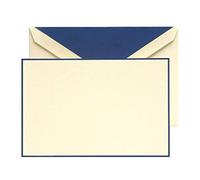 Crane & Co. Regent Blue Hand Bordered Ecruwhite Correspondence Cards (CC3131)