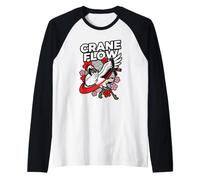 Crane Flow Enthusiast Culture Lover Japanese Martial Arts Raglan Baseball Tee