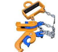 Crane Forklift Top Hook Drum Lift 1 Tonne, Steel Lifting Chain Sling 2 Hooks Drum Lifter for Security Towing and Handling, Barrel Lifting Tool for Workshop Factory