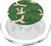 Crane Green Pattern Sandhill Crane PopSockets PopGrip for MagSafe