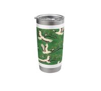 Crane Green Pattern Sandhill Crane Stainless Steel Insulated Tumbler