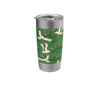 Crane Green Pattern Sandhill Crane Stainless Steel Insulated Tumbler