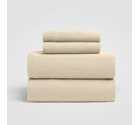 Crane Home Dune Queen Sheet Set, Sandy Beige 100% Cotton 4-Pc. Sheet Set, Oeko-TEX Certified Queen Sheets, with Flat Sheet, Fitted Sheet and 2 Pillowcases, Luxury Breathable Bedding