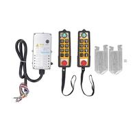 Crane Industrial Remote Control Dual Handle 6 Keys Wireless Switch Transmitter Receiver DC24V for Cranes Conveyors CNC Coal Mining Machinery ABS Material 2 Remote Controllers