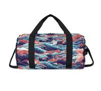 Crane Japan Theme Sport Duffel Bag with Shoes Compartment Overnight Weekender Bags Travel Gym Luggage Organizer for Women Men Kids Girls Boys