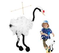 Crane Marionette Puppet, Soft Pull Strings, Professional Handcrafted Plush Dolls 45x49cm for Creative Play Learning Educational Craft Toys Wooden Stuffed Animal Figurine Nursery