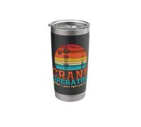 Crane Operator What's Your Super Power Retro Crane Driver Stainless Steel Insulated Tumbler