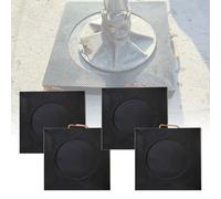 Crane Outrigger Pads Set of 4 - Stabilizing Jack Blocks with Textured Surface & Built-In Handle for Concrete & Paved Surfaces - 3 to 8 Cm Thick