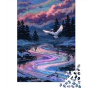Crane over A Rainbow River 1000-Piece Jigsaw Puzzle for Adults, 52x38cm/1000pcs, Quiet Home Activity, Focused Puzzle Time And Year-Round Leisure