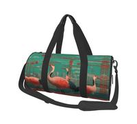 Crane Print Round Duffel Bag, Canvas Overnight Travel Tote Bag, Waterproof and Tear-Resistant.Foldable Weekend Travel Bag