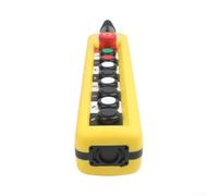 Crane Push Button Switch 6/8 Key Hoist Control Station Waterproof ABS Stop for Lifting Machinery Industrial Use Yellow(XAC-A8713)