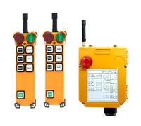 Crane Push Button Switch AC DC Industrial Crane Remote Control Single 2 Speed Hoist 6 Push Button Switch 2 Transmitters 1 Receiver Hoist(Single speed,AC DC 12-24V)