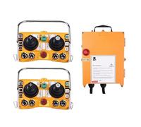 Crane Push Button Switch F24-60 Crane Concrete PumpTruck Controller 6 Buttons Dual Rocker Arm Waterproof Dustproof Industrial Wireless Remote Control(2T 1R,12-24VDC)