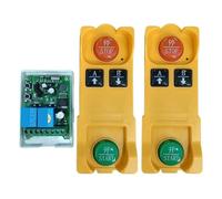 Crane Push Button Switch Wireless Remote Control 12V 24V 36V 48V DC 2CH Relay RF Receiver Range Waterproof Drop-Proof Transmitter Toggle Latched(Set-2)