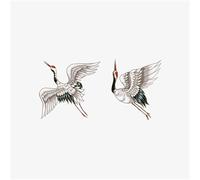Crane Red-crowned Crane Flying Bird Tattoo Stickers, Waterproof And Long-lasting, Suitable For Women's Temporary Tattoos, Fake Tattoo(2pcs)