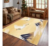 Crane Rug, Jalanese Bird Area Rug 200x300cm, Machine Washable Rug for Living Room, Bedroom, Non Slip Soft Carpet, Japan Oriental Home Decor & Gifts D#1181