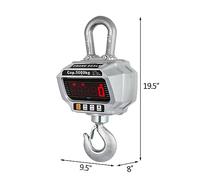 Crane Scale, 1T 3T 5T Digital Crane Scales with Remote Control Mini Bascula Balance Precision Gadgets Tools for Industrial Hanging Hook,Multiple Functions(5000KG Silver)