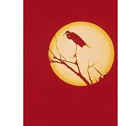 Crane Silhouette Against Moon Art Print Canvas Premium Wall Decor Poster