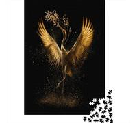 Crane Spreads Its Golden Wings Jigsaw Puzzles. 70x50cm/1000pcs Tree Branches Whimsical Challenge Toy for Educational Games Gifts
