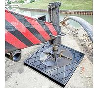 Crane Stabilizer Mat, Heavy Duty Square Support Pad, Prevent Sinking on Soft Ground, Ideal for Concrete and Off-Road Use, 60x60x7cm, with Handle