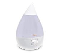 Crane USA Humidifiers - Clear & White Drop Ultrasonic Cool Mist Humidifier - 1 Gallon Adjustable Mist Output, Automatic Shut-off Whisper-Quiet Operation for Home Bedroom Office Kids and Baby Nursery
