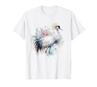 Crane Watercolor Bird Nature T-Shirt