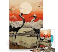 Crane Winter Migration 1000 Piece Jigsaw Puzzles for Teenagers Jigsaw Logic Fun Firm Cut Home Enjoyable Furniture Decor (38x52cm)