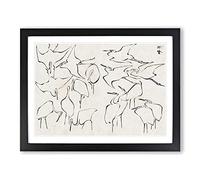 Cranes By Katsushika Hokusai Asian Japanese Framed Print | A2 Black Framed Wall Art | Ready to Hang | Asian Animal Picture | Living Room Bedroom Lounge Office