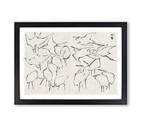 Cranes by Katsushika Hokusai Framed Print | A2 Black Framed Wall Art | Ready to Hang | Asian Animal Picture | Living Room Bedroom Lounge Office
